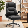 HeroSet High Back PU Leather Office Chair with 90° Flip-Up Arms – Ergonomic Desk Chair for Home Office, Computer Desk Chair with Adjustable Height