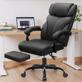 HeroSet Office Chair, Executive Big and Tall Leather Desk Chairs with Footrest, Ergonomic Breathable Computer Chair with Adjustable High Back