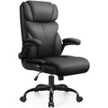HeroSet Office Chair, Ergonomic Big and Tall Computer Desk Chairs, Executive Breathable Leather Chair with Adjustable Flip-up Armrests, Lumbar Support Swivel PC Chair with Rocking Function